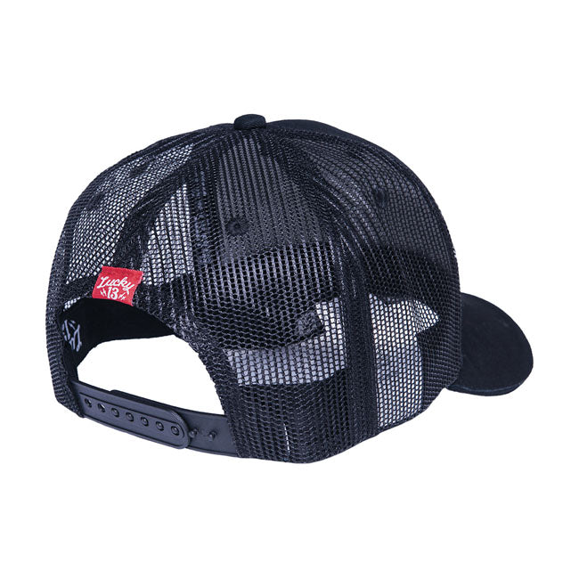 Lucky 13 Fast & Loud Adj Trucker Cap Black