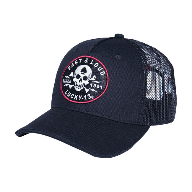 Lucky 13 Fast & Loud Adj Trucker Cap Black