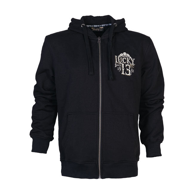 Lucky 13 Dead Skull Zip Hoodie Black