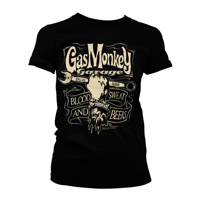 Gas Monkeys Garage Wrench Label Girly Ladies T-Shirt