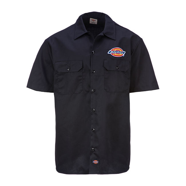 Dickies Clintondale Short Sleeves Work Shirt Black - FREE UK Shipping, FREE 365 Day Returns | Moto Central