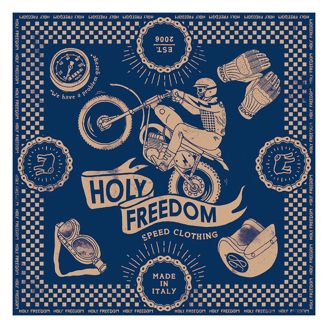 Holy Freedom Cross Navy Scarf  - FREE UK Delivery - Moto Central