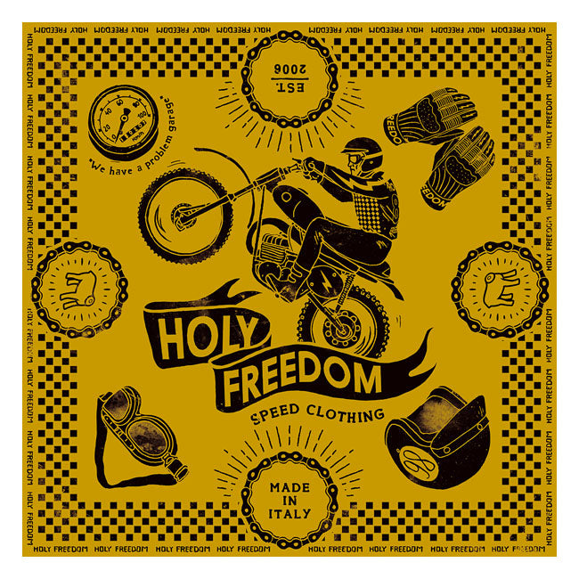 Holy Freedom Cross Yellow Scarf  - FREE UK Delivery - Moto Central