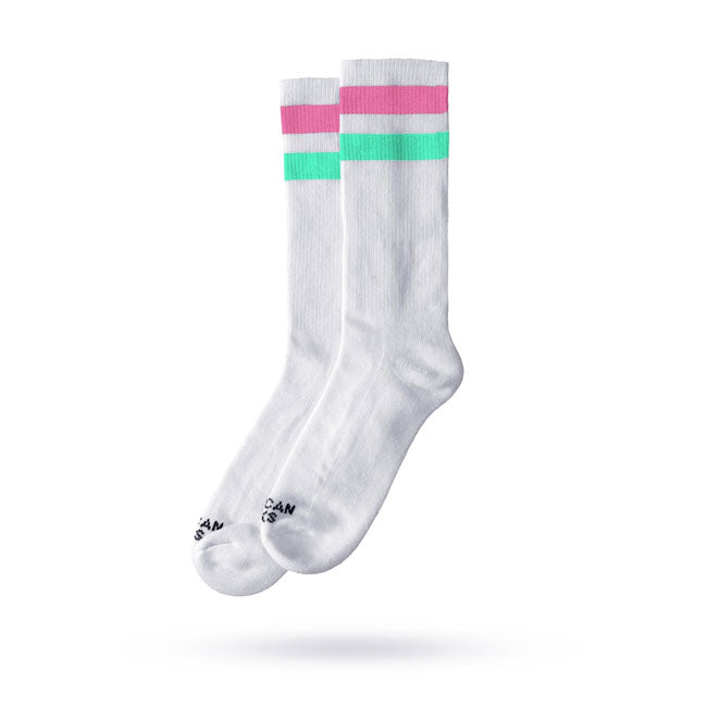 American Socks Mid High Vice City Socks Green / Pink Striped