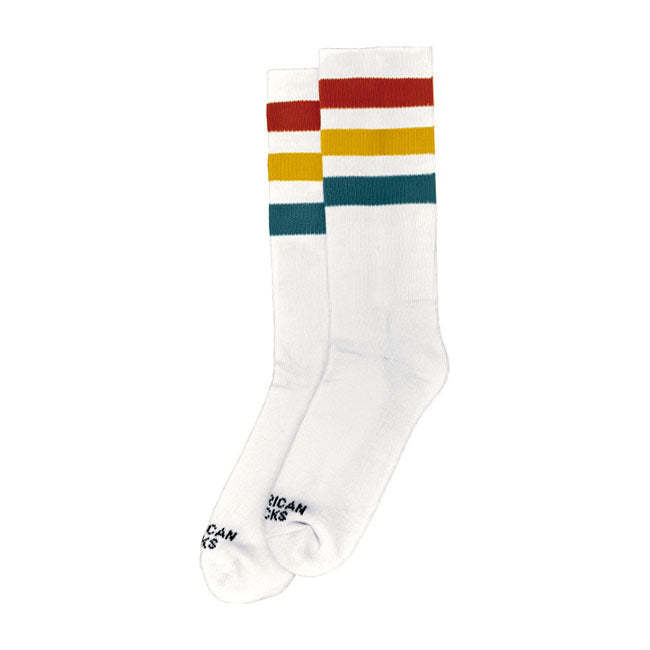 American Socks Mid High Stifler Socks Red / Yellow / Blue Striped