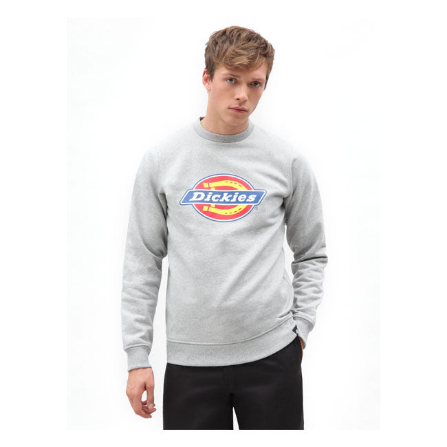 Dickies Icon Logo Sweatshirt Grey Melange - FREE UK Shipping, FREE 365 Day Returns | Moto Central