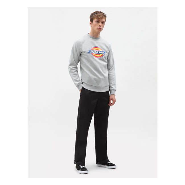 Dickies Icon Logo Sweatshirt Grey Melange - FREE UK Shipping, FREE 365 Day Returns | Moto Central