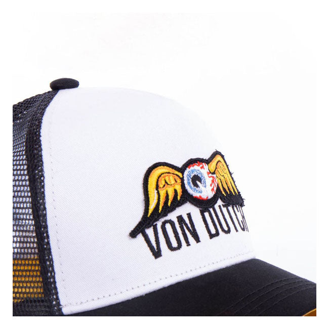 Von Dutch Eyes Cap Black / Yellow - FREE UK Shipping, FREE 365 Day Returns | Moto Central