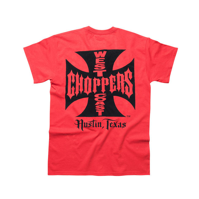 West Coast Choppers OG ATX T-Shirt Red - FREE UK Shipping, FREE 365 Day Returns | Moto Central