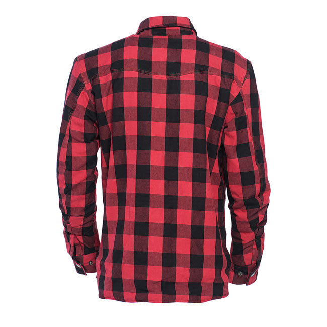 West Coast Choppers Dominator Riding Flannel Shirt Red / Black CE Approved  - FREE UK Delivery - Moto Central