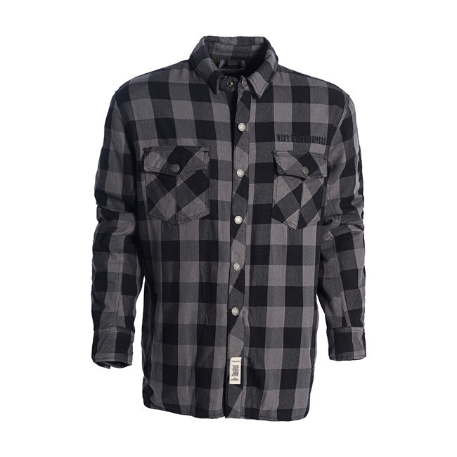 West Coast Choppers Dominator Riding Flannel Shirt Grey / Black CE Approved