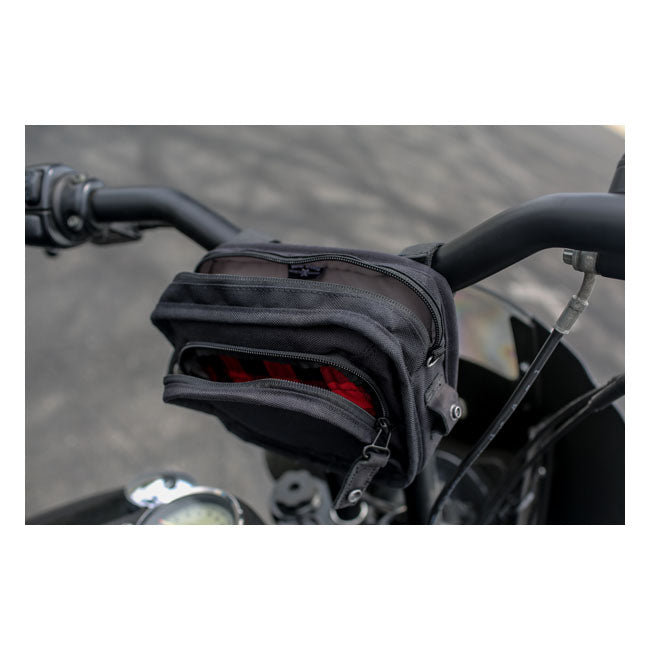 Burly Voyager Handlebar Bag Black Cordura - FREE UK Shipping, FREE 365 Day Returns | Moto Central