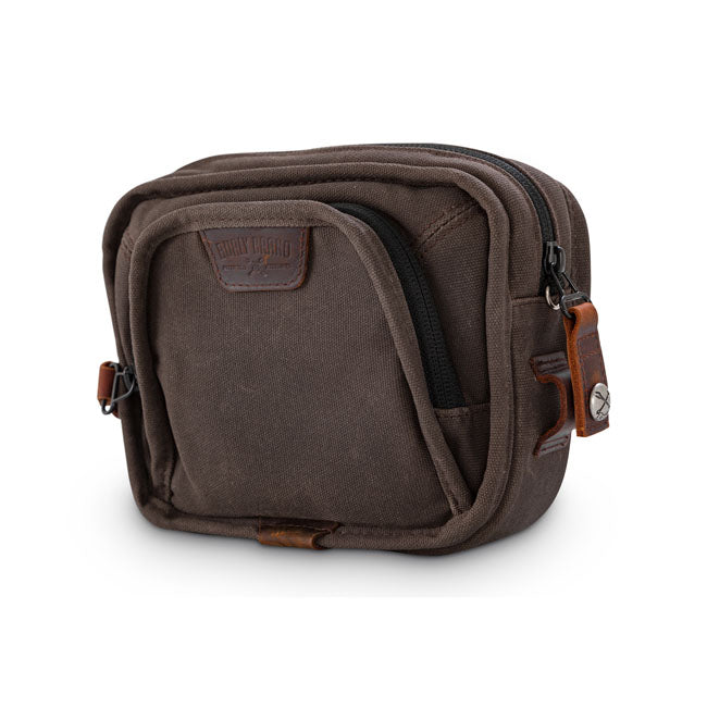 Burly Voyager Handlebar Bag Dark Oak Wet Waxed Canvas