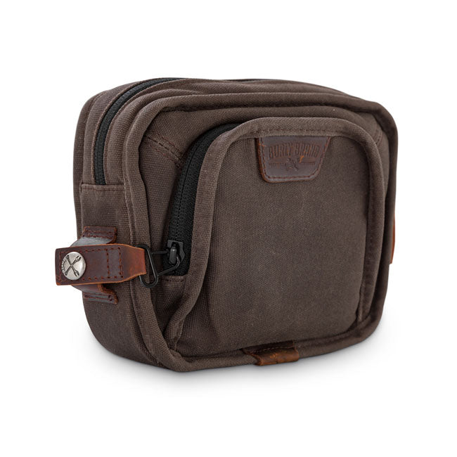 Burly Voyager Handlebar Bag Dark Oak Wet Waxed Canvas