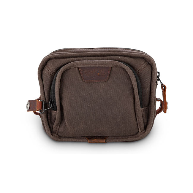 Burly Voyager Handlebar Bag Dark Oak Wet Waxed Canvas