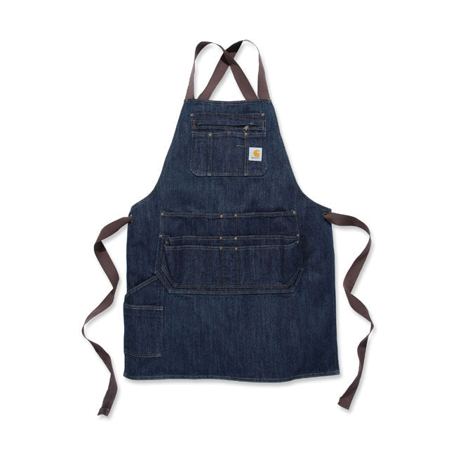 Carhartt Denim Apron Dark Blue Ridge - FREE UK Shipping, FREE 365 Day Returns | Moto Central