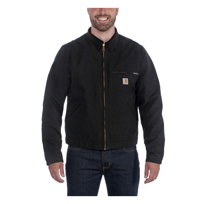 Carhartt Duck Detroit Jacket Black - FREE UK Shipping, FREE 365 Day Returns | Moto Central