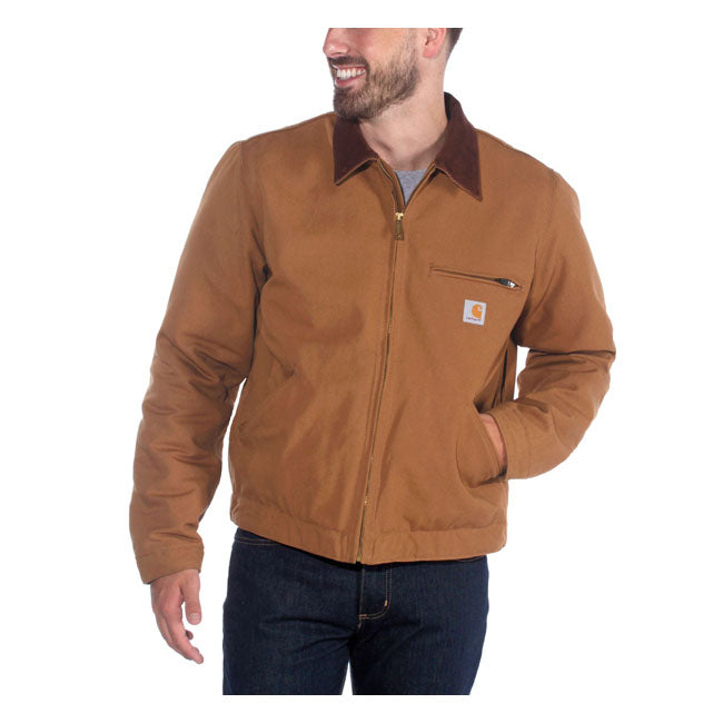 Carhartt Duck Detroit Jacket Carhartt Brown - FREE UK Shipping, FREE 365 Day Returns | Moto Central