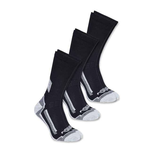 Carhartt Force Performance Work Crew Socks Black - 3 Pair  - FREE UK Delivery - Moto Central