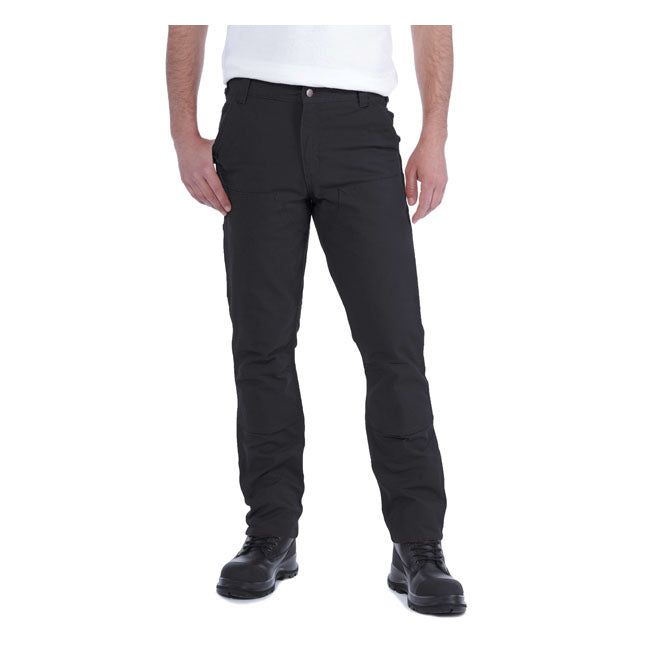 Carhartt Work Trouser Stretch Duck Double Front Black - FREE UK Shipping, FREE 365 Day Returns | Moto Central