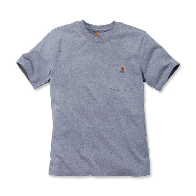 Carhartt Workwear Pocket Short Sleeves T-Shirt Heather Grey  - FREE UK Shipping, FREE 365 Day Returns | Moto Central