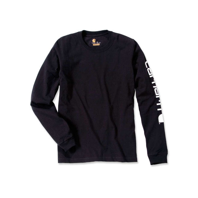 Carhartt Sleeve Logo Long Sleeves T-Shirt Black - FREE UK Shipping, FREE 365 Day Returns | Moto Central