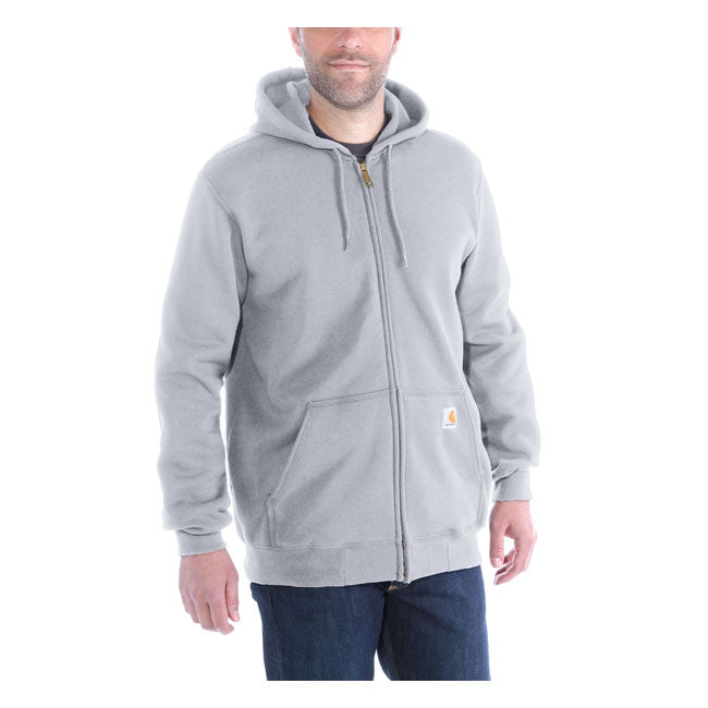 Carhartt Zip Hooded Sweatshirt Heather Grey - FREE UK Shipping, FREE 365 Day Returns | Moto Central