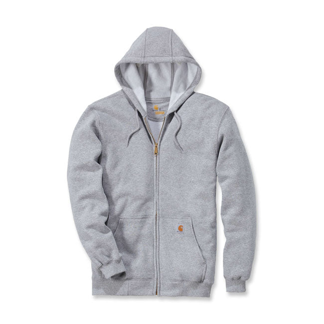 Carhartt Zip Hooded Sweatshirt Heather Grey  - FREE UK Shipping, FREE 365 Day Returns | Moto Central