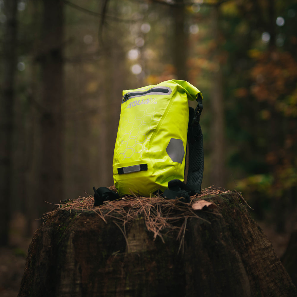 Oxford Aqua V12 Waterproof Backpack Fluo Yellow - 12 Litres - FREE UK Shipping, FREE 365 Day Returns | Moto Central