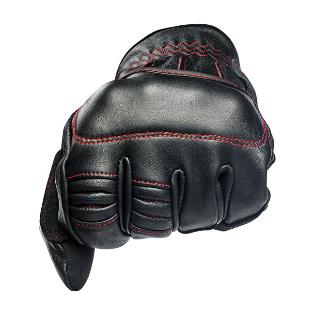 Biltwell Belden Gloves Black / Redline CE Approved - FREE UK Shipping, FREE 365 Day Returns | Moto Central