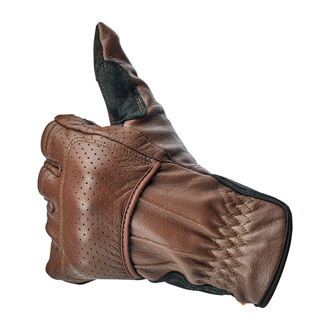 Biltwell Borrego Gloves Chocolate / Black CE Approved - FREE UK Shipping, FREE 365 Day Returns | Moto Central