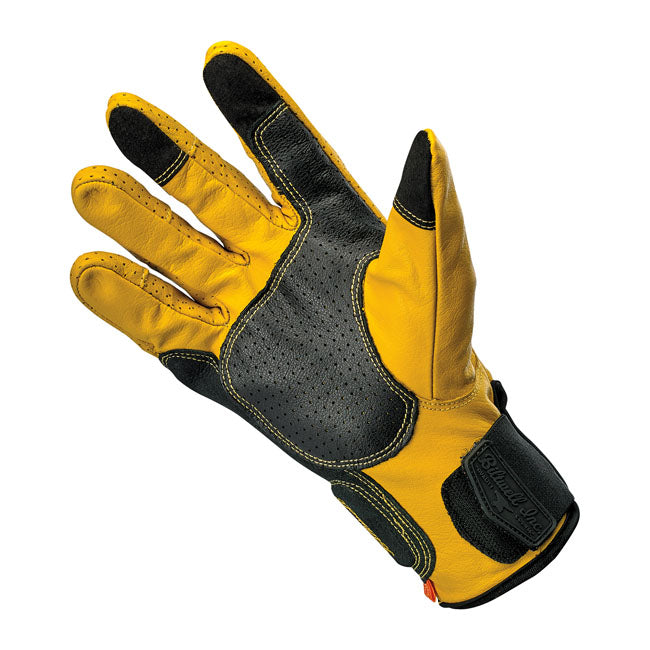 Biltwell Borrego Gloves Gold / Black CE Approved - FREE UK Shipping, FREE 365 Day Returns | Moto Central