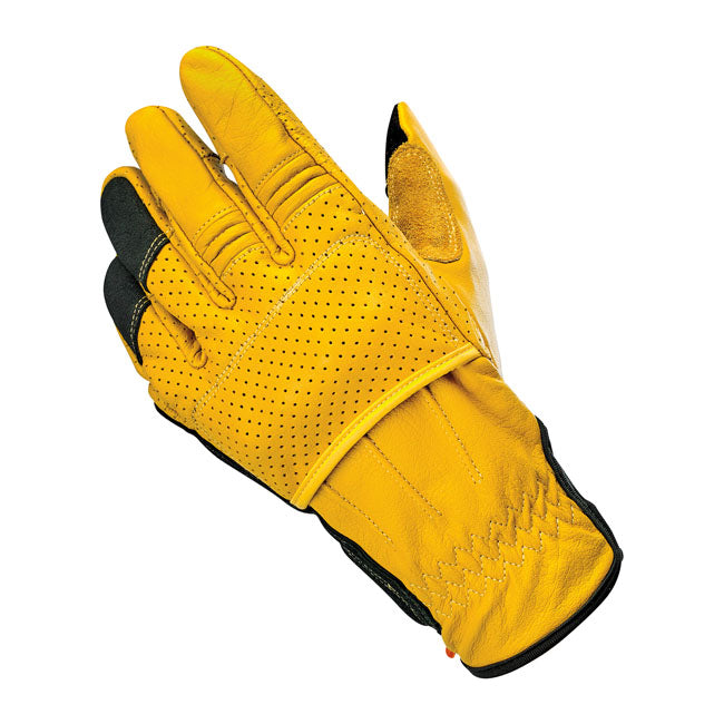 Biltwell Borrego Gloves Gold / Black CE Approved - FREE UK Shipping, FREE 365 Day Returns | Moto Central