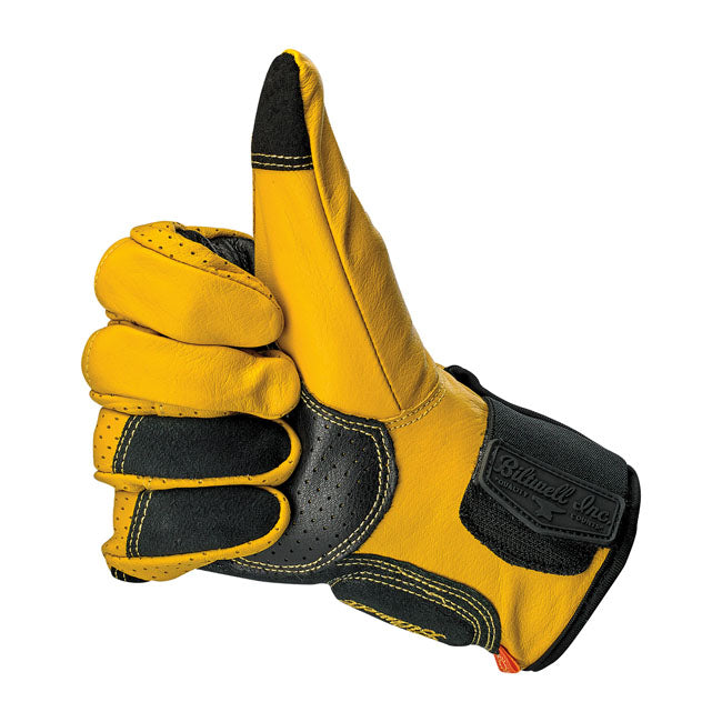 Biltwell Borrego Gloves Gold / Black CE Approved - FREE UK Shipping, FREE 365 Day Returns | Moto Central