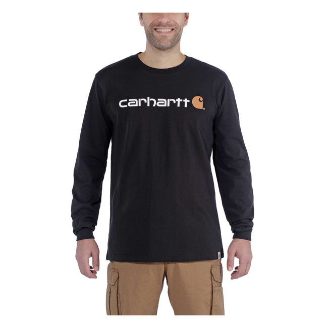 Carhartt Long Sleeves T-Shirt Core Logo Black - FREE UK Shipping, FREE 365 Day Returns | Moto Central