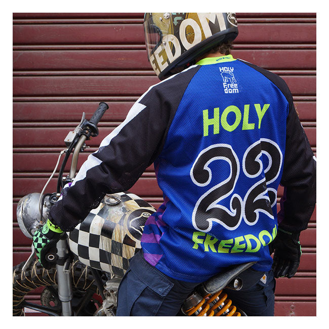 Holy Freedom Ventidue Dirty Jersey Purple / Blue - FREE UK Shipping, FREE 365 Day Returns | Moto Central