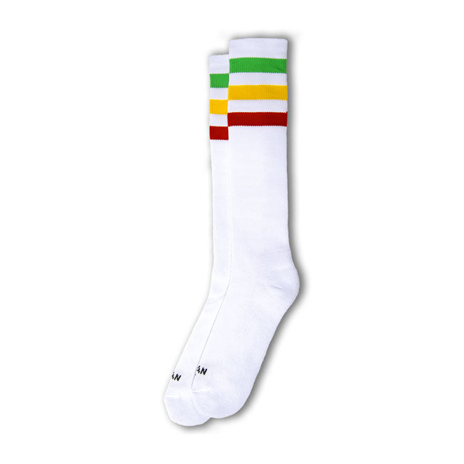 American Socks Knee High Rasta Socks Green / Yellow / Red Striped