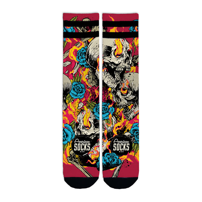 American Socks Signature Fireball Socks Double Black Striped  - FREE UK Delivery - Moto Central