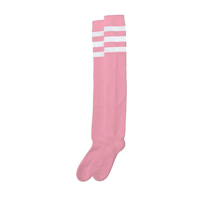 American Socks Ultra High Bubblegum Socks Triple White Striped