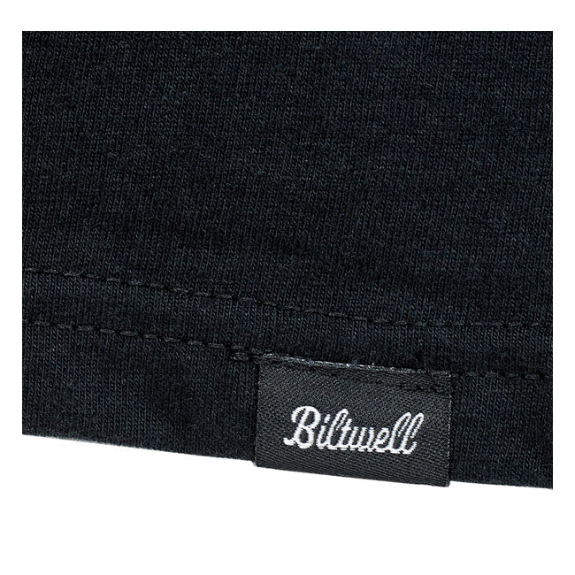 Biltwell Script Grey T-Shirt Black - FREE UK Shipping, FREE 365 Day Returns | Moto Central