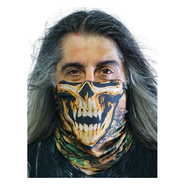 Lethal Threat Skull Camo Tubular Mask Bandana - FREE UK Shipping, FREE 365 Day Returns | Moto Central