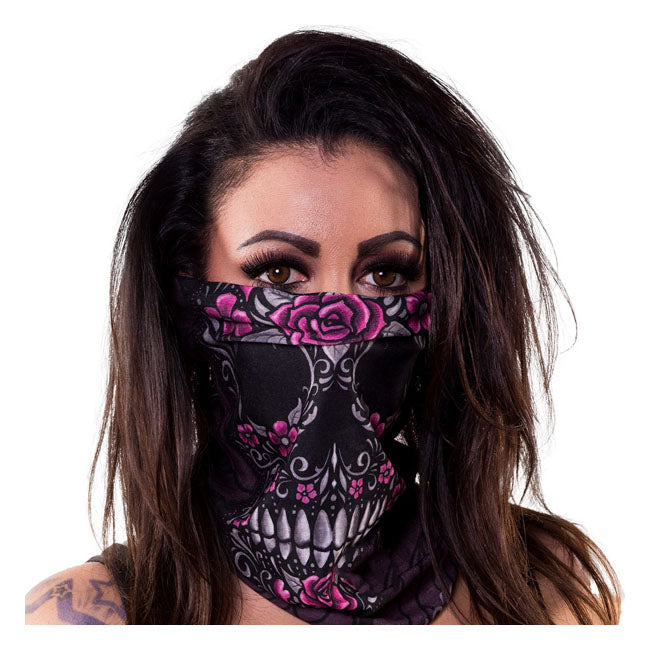 Lethal Threat Floral Skull Tubular Mask Bandana