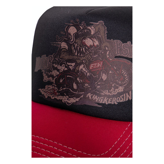 King Kerosin Classic Trucker Cap Motor Psycho Black / Red