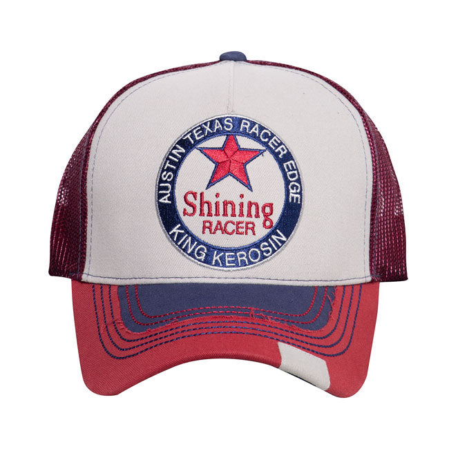 King Kerosin Trucker Cap Shining Grey / Red / Black - FREE UK Shipping, FREE 365 Day Returns | Moto Central