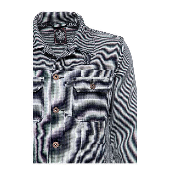 King Kerosin Denim Jacket Speedshop So.Cal Striped - FREE UK Shipping, FREE 365 Day Returns | Moto Central