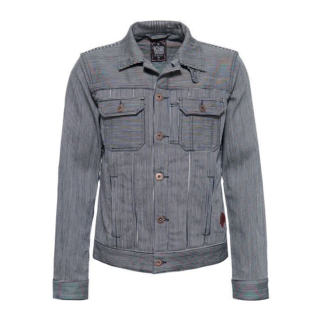 King Kerosin Denim Jacket Speedshop So.Cal Striped - FREE UK Shipping, FREE 365 Day Returns | Moto Central