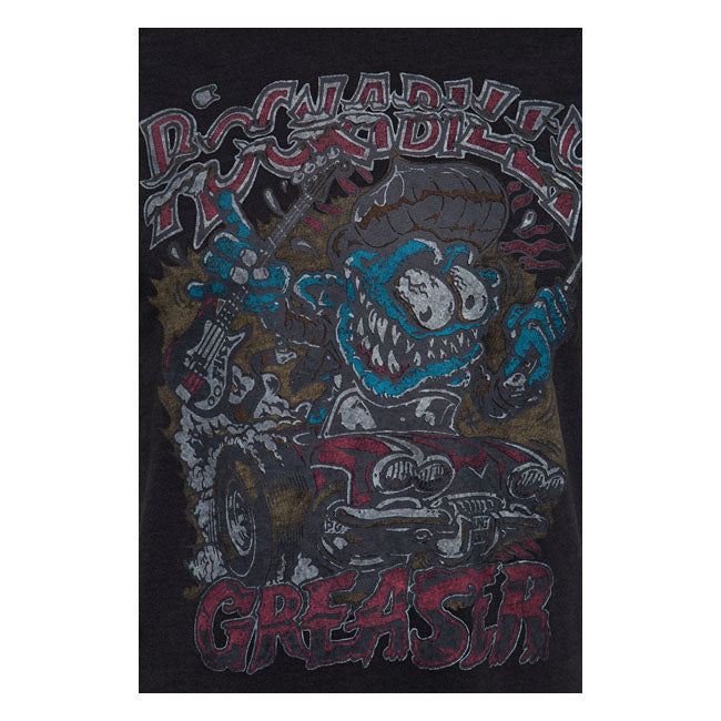 King Kerosin Oil Washed T-Shirt Rockabilly Greaser Black - FREE UK Shipping, FREE 365 Day Returns | Moto Central