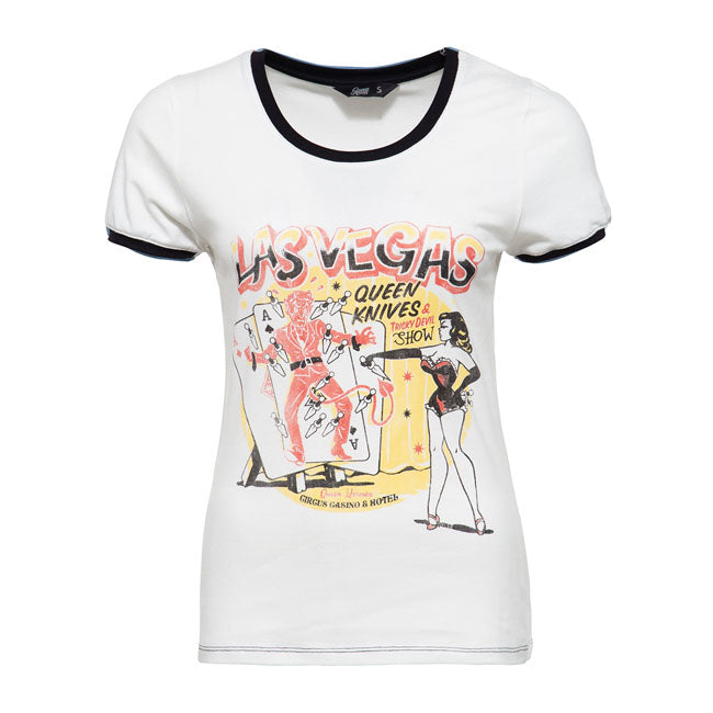 King Kerosin Queen Kerosin Contrast Ladies T-Shirt Queen Knives Off White