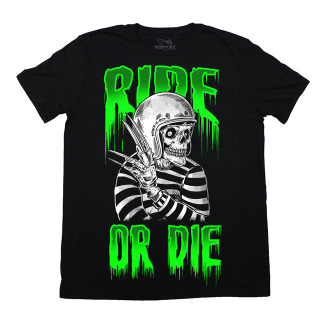 Down-N-Out Ride Or Die T-Shirt Black - FREE UK Shipping, FREE 365 Day Returns | Moto Central