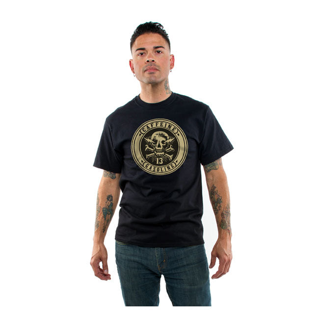 Lucky 13 Caffeine & Gasoline T-Shirt Black